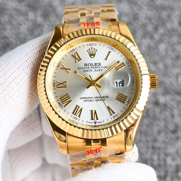 Rolex Datejust Roman Numeral Dial Gold In White 41mm - Image 3