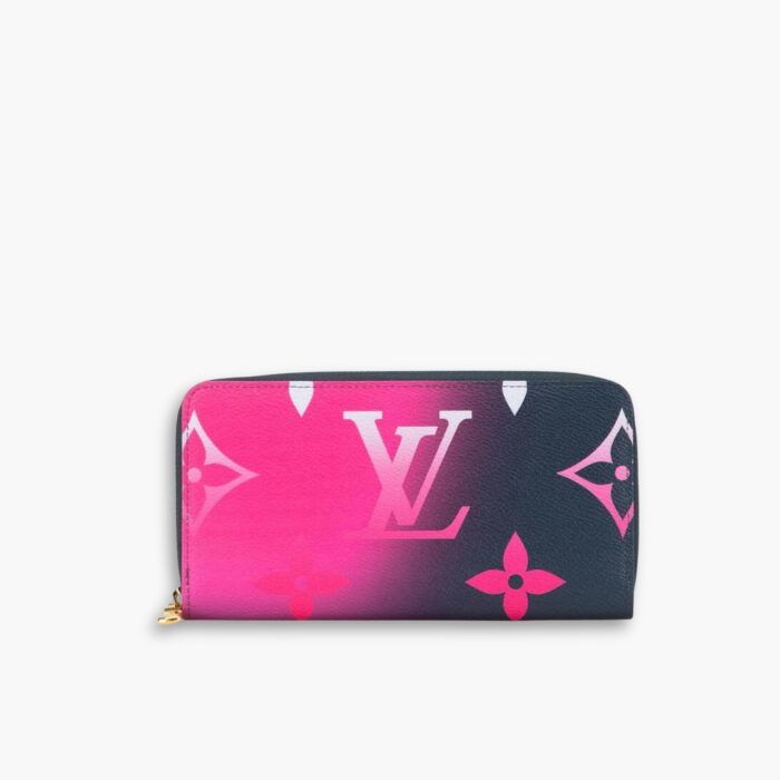 Louis Vuitton Zippy Wallet Monogram Black And Pink 19Cm