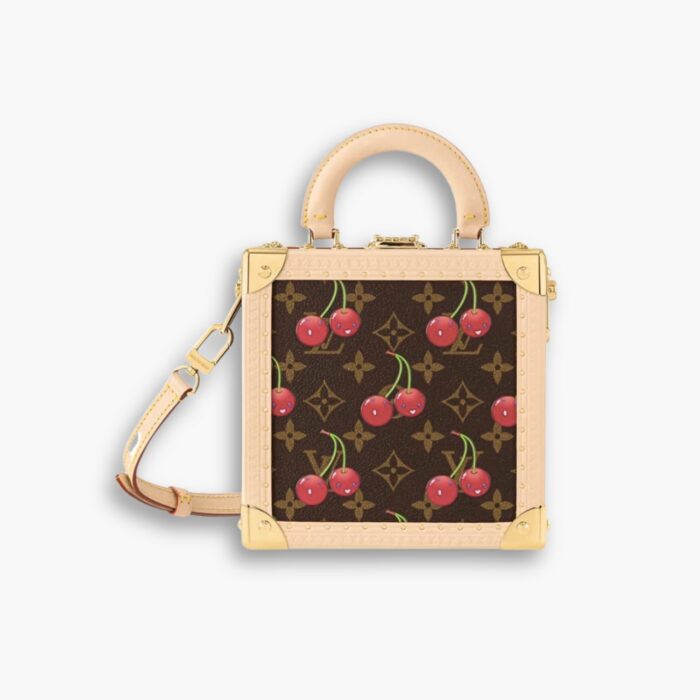 Louis Vuitton x Takashi Murakami Mini Square Trunk Cherry Monogram Brown 17Cm M14040