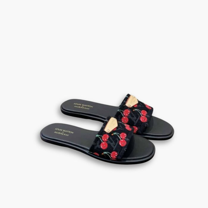 Louis Vuitton X Takashi Murakami Lily Flat Mule Black