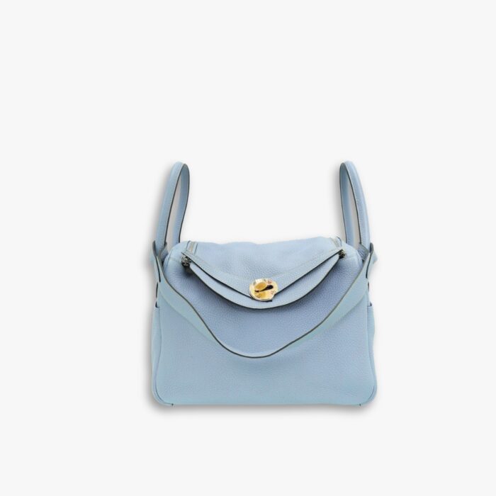 Hermes Lindy Clemence 7N Light Blue Silver Hardware 26Cm