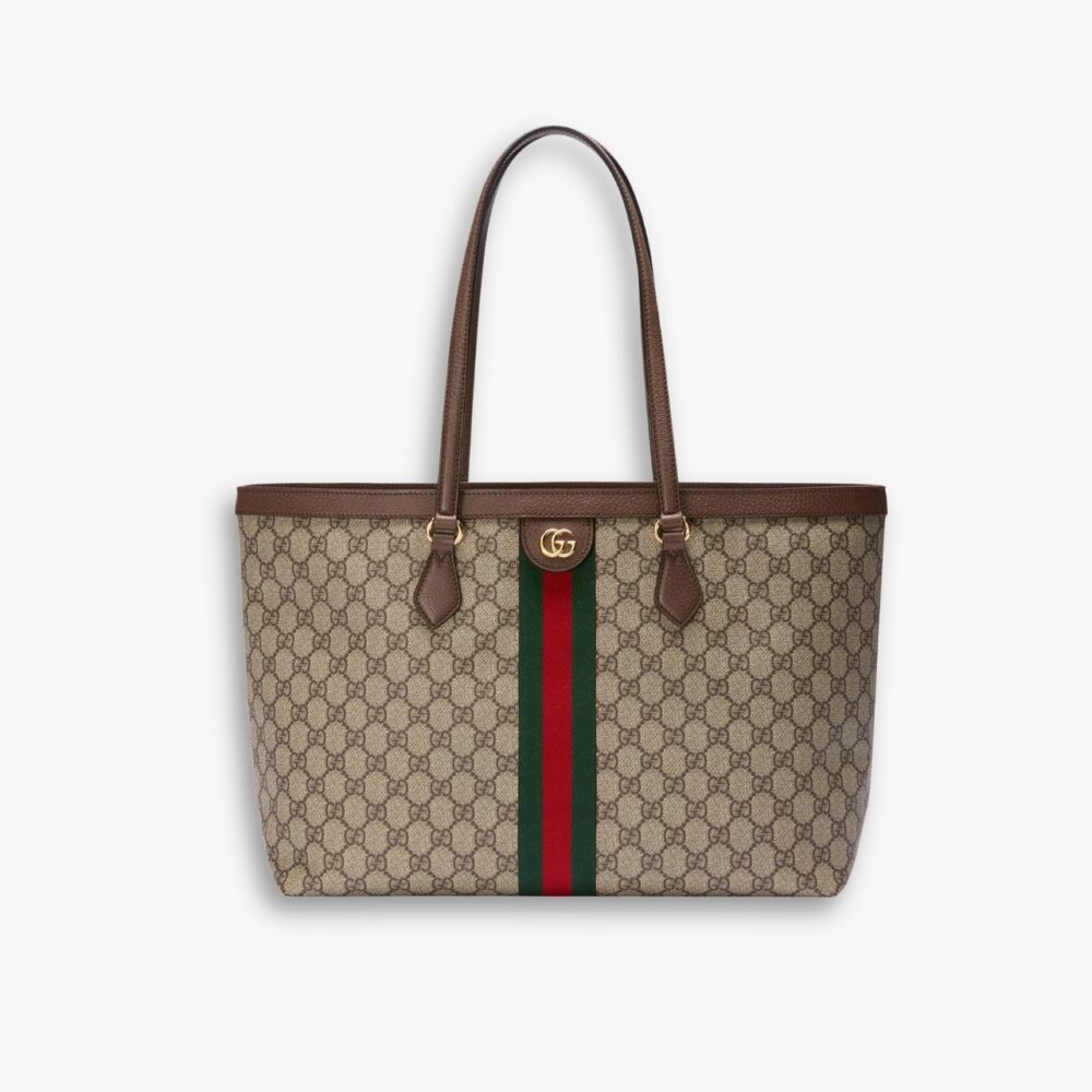 Gucci Ophidia Large Tote Bag Beige and Dark Brown GG Supreme 38Cm 631685 96IWB 8745