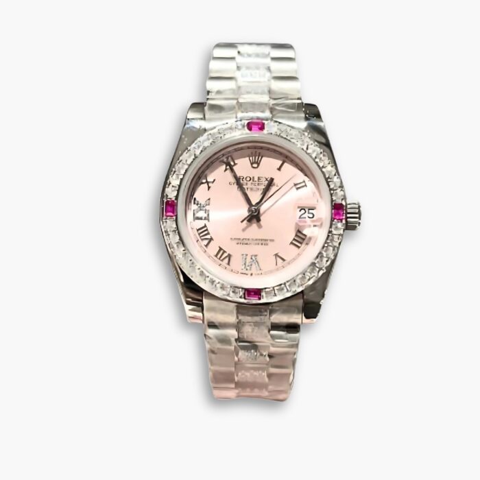 Rolex Lady Datejust White Gold Diamond Pink Roman 28mm