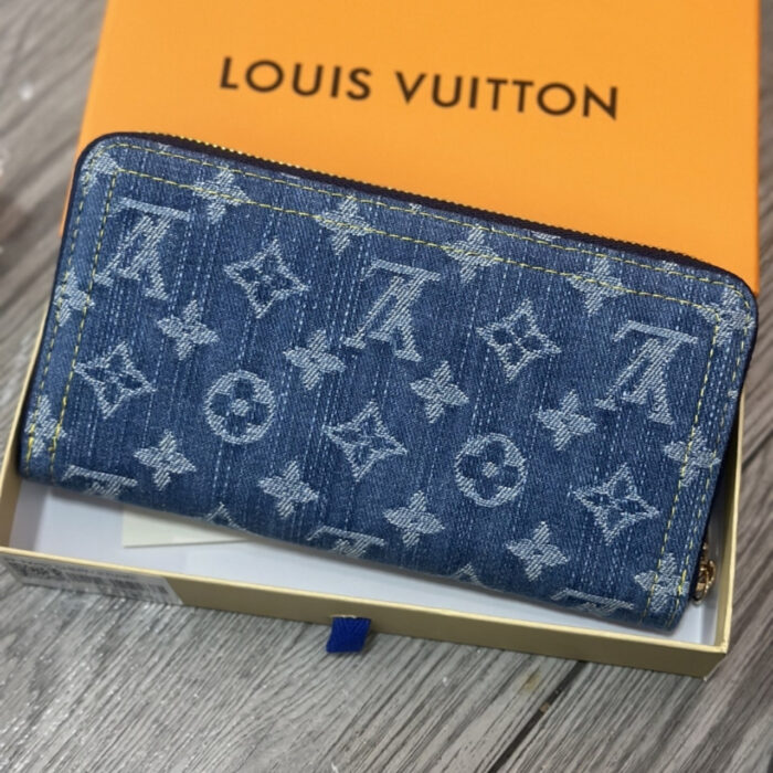Louis Vuitton x Murakami Zippy Wallet Monogram Cherry Denim Blue 19Cm M23161 - Image 3