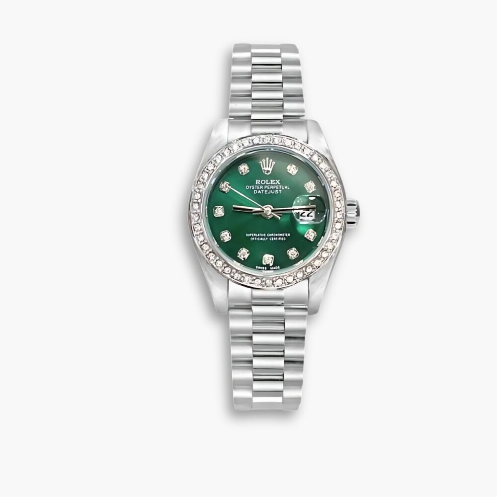 Rolex Lady Datejust 28 Silver Jubilee Diamond Dia Green 28mm