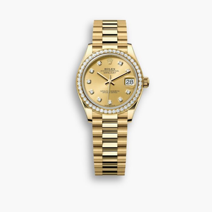 Rolex Lady Datejust 28 Diamond Dial 18k Gold 28mm