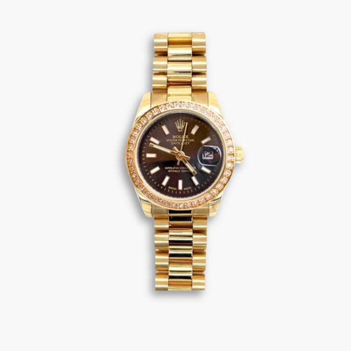 Rolex Lady Datejust Black Dial Yellow Gold 28mm