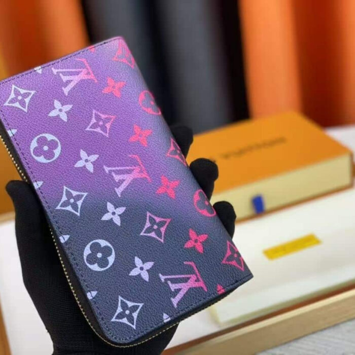 Louis Vuitton Zippy Wallet Monogram Black And Pink 19Cm - Image 5