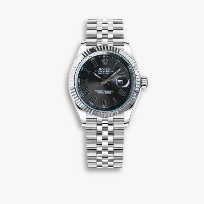 Rolex Datejust Roman Numeral Oystersteel And White Gold In Black 41mm