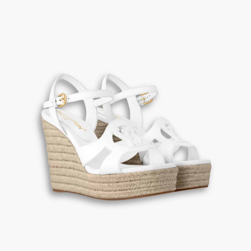 Louis Vuiiton LV Isola Wedge Sandal White 1ACI8O