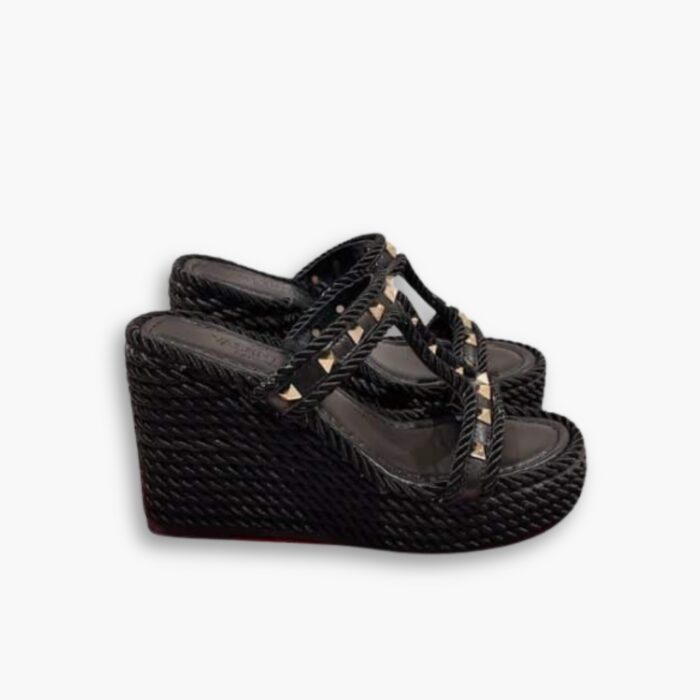 Valentino Rockstud Wedge Black