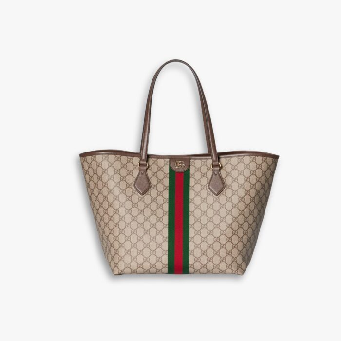 Gucci Ophidia Large Tote Bag Beige and Dark Brown GG Supreme 38Cm 631685 96IWB 8745