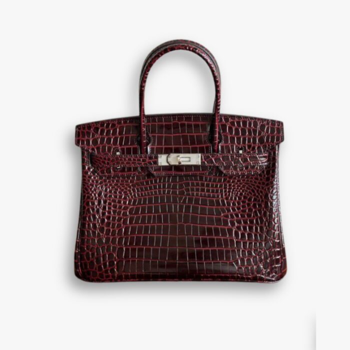 Hermes Birkin 30 Bordeaux Shiny Silver Hardware 30Cm