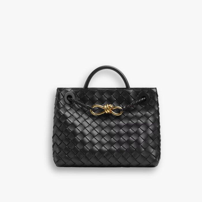 Bottega Veneta Andiamo Intrecciato Leather Top Handle Bag Black 33cm 766014VCPP11139