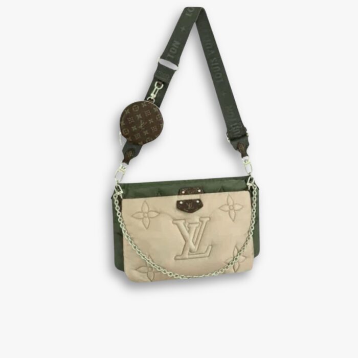 Louis Vuitton Maxi Multi Pochette Accessoires Monogram Pillow Beige and Green 24cm