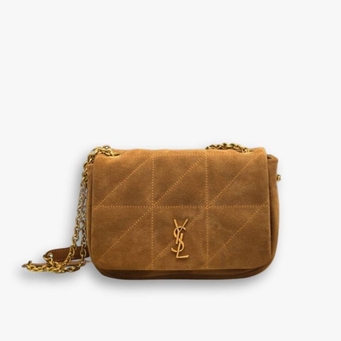 Saint Laurent Jamie 4.3 Suede Shoulder Bag Brown 25Cm