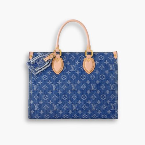 Louis Vuitton Onthego Tote Bag Denim Blue 35cm
