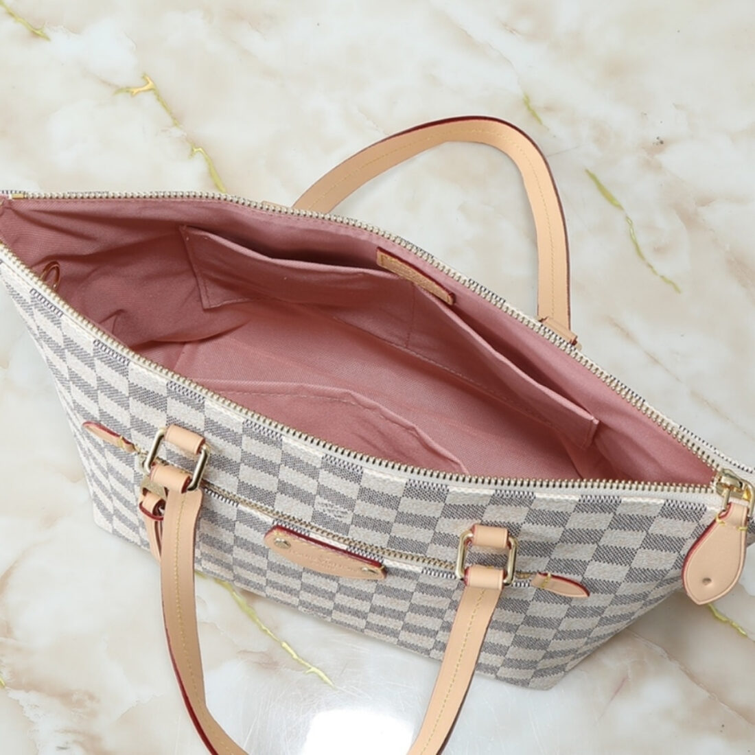 Louis Vuitton Lena PM Bag Damier Azur White 35Cm - Image 5