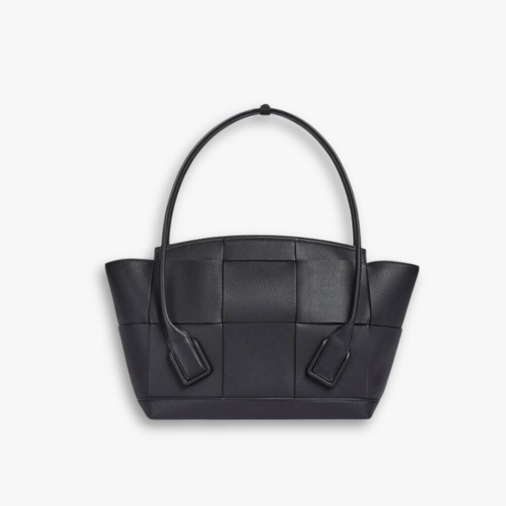 Bottega Veneta Arco Handbag Intrecciato Leather Black 20Cm