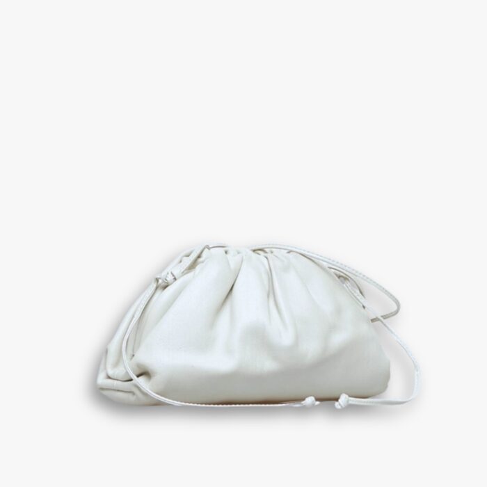Bottega Veneta Mini The Pouch Leather Clutch White 22Cm