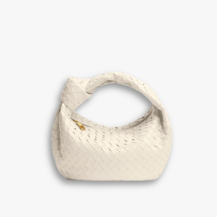 Bottega Veneta Jodie Intrecciato Leather Handle Bag White 27Cm 690225VCPP09009