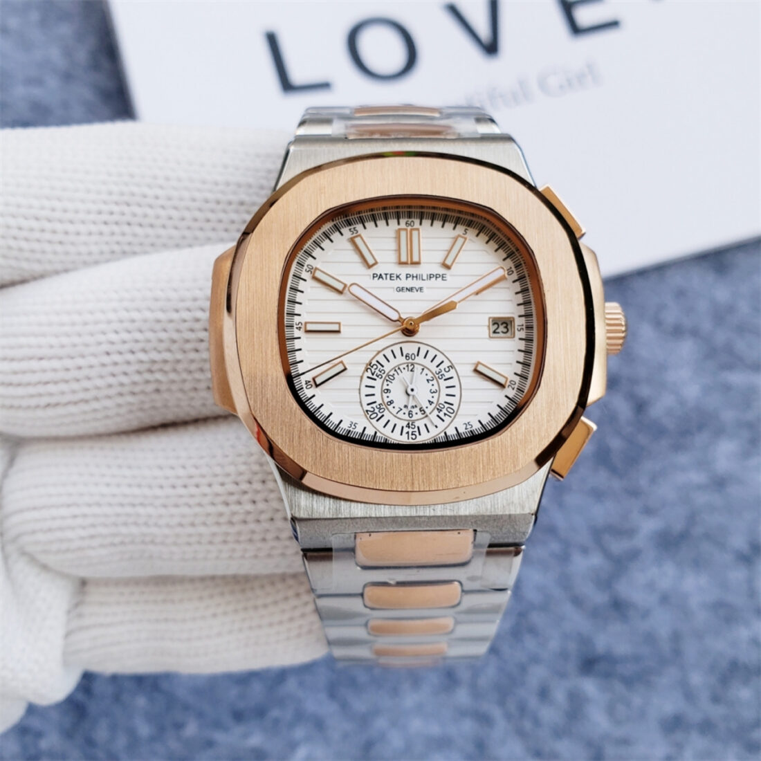 Patek Philippe Nautilus Chronograph Stainless Steel White 40mm - Image 2