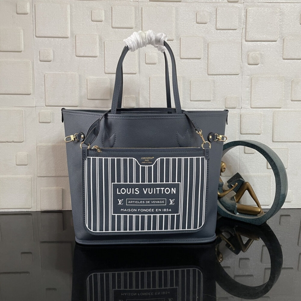 Super Vip 1:1 – Louis Vuitton Neverfull Inside Out MM Bag Blue Grey 31Cm - Image 8