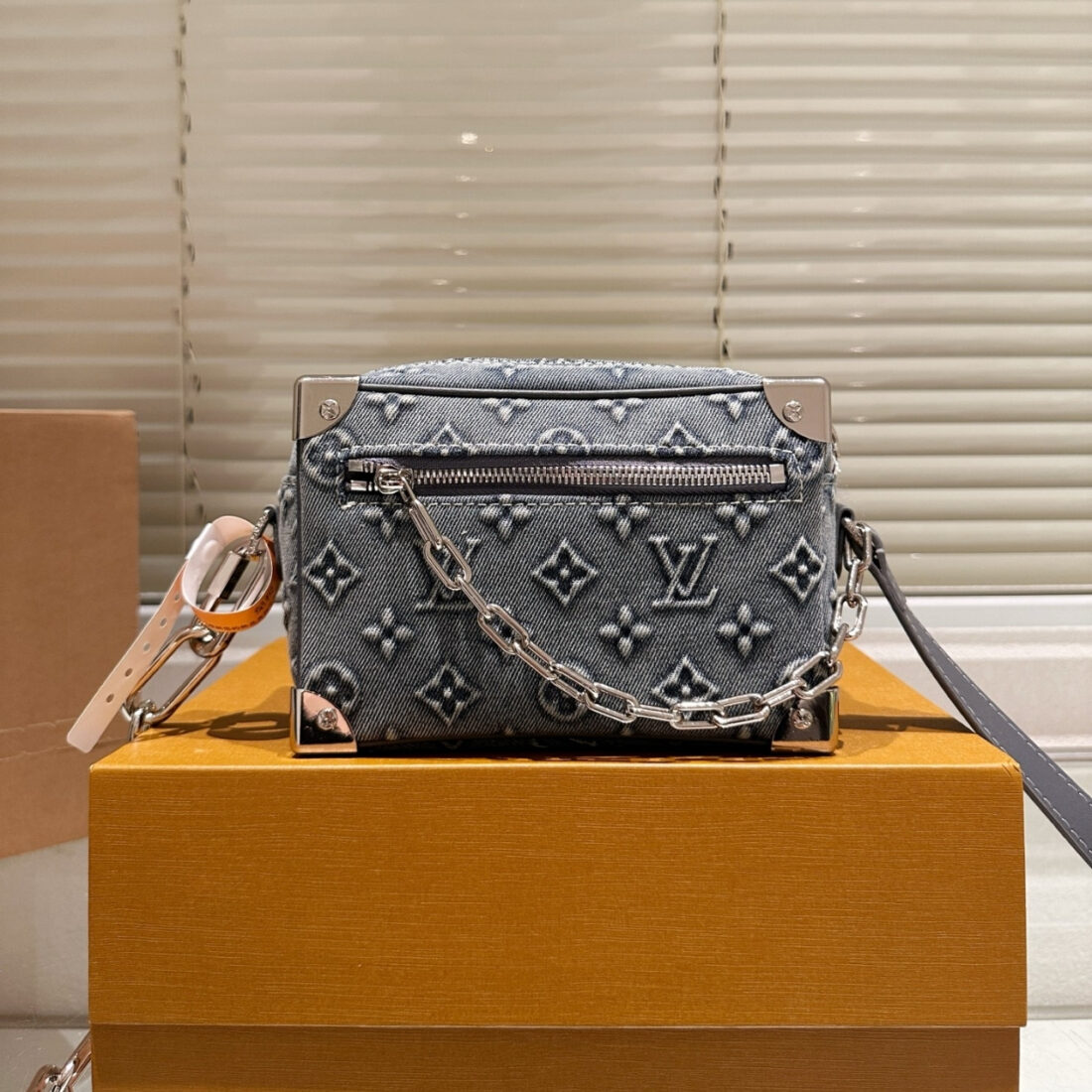 Louis Vuitton Mini Soft Trunk Bag Monogram Denim Dark Blue 19Cm - Image 2