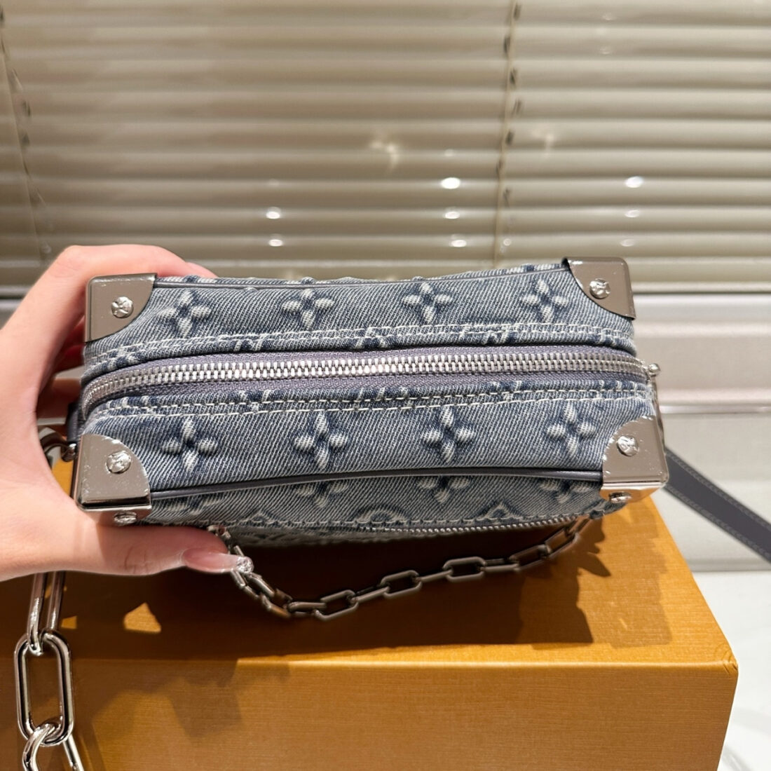 Louis Vuitton Mini Soft Trunk Bag Monogram Denim Dark Blue 19Cm - Image 4
