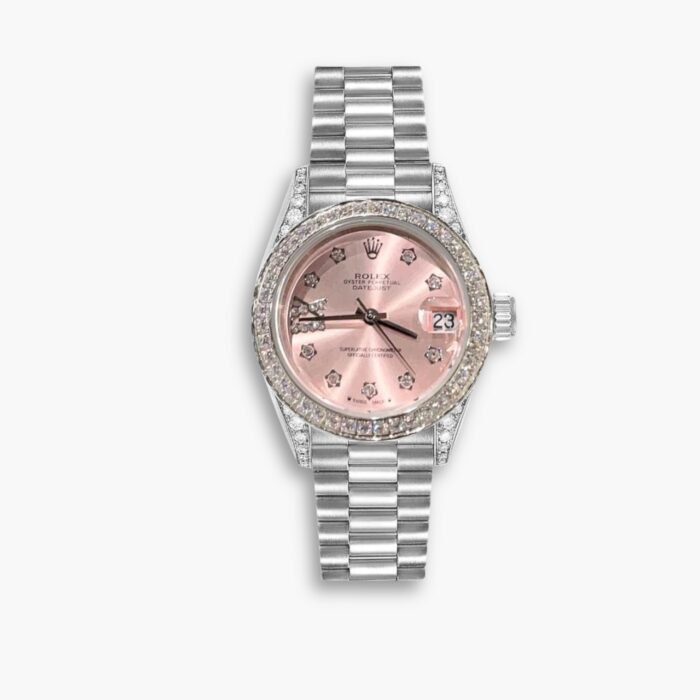 Rolex Datejust Diamond Bezel Oyster White Gold Pink 28mm