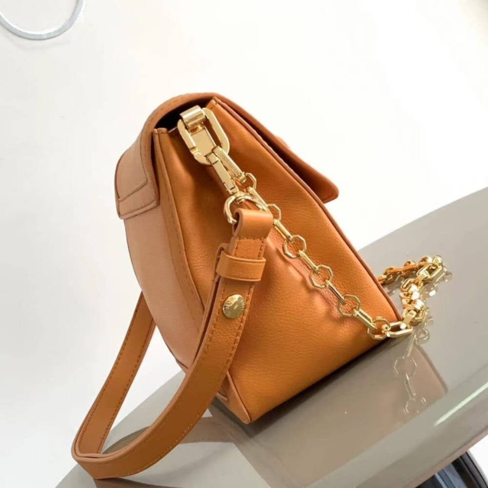 Super Vip 1:1 – Louis Vuitton Dauphine Soft MM Bag Orange 24Cm M25048 - Image 3