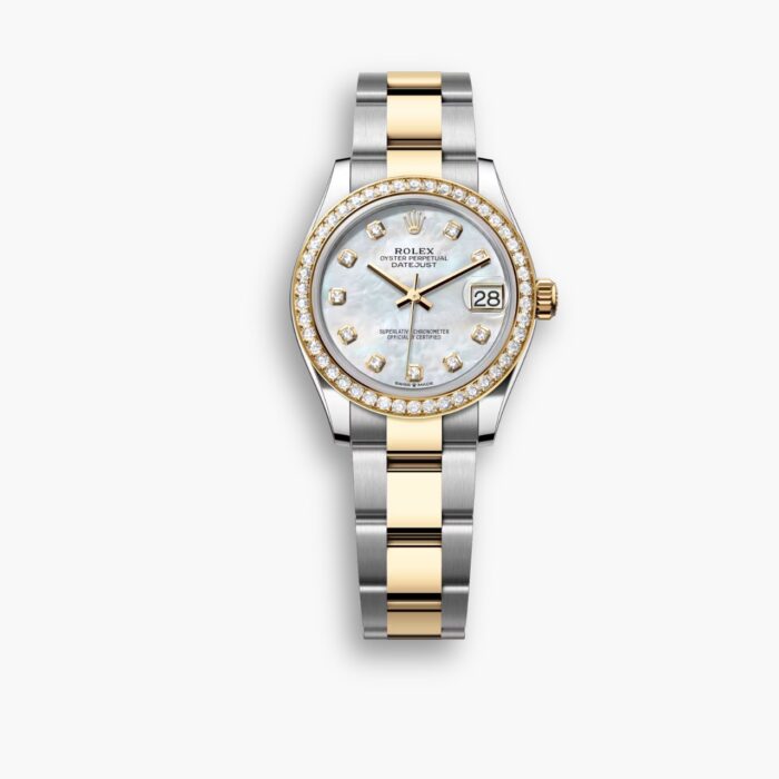Rolex Datejust Diamond Dial Silver And Gold White 28mm
