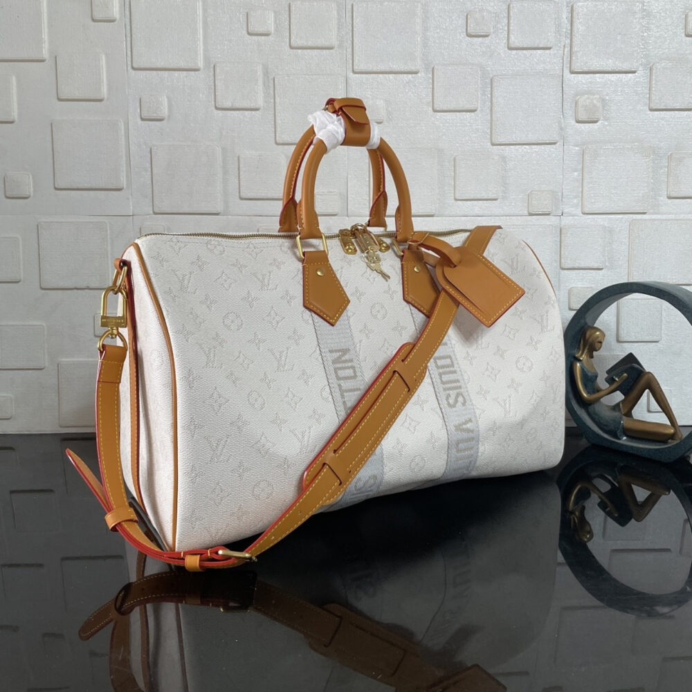 Super Vip 1:1 – Louis Vuitton Keepall Bandoulière 45 Off White 45Cm M14838 - Image 3