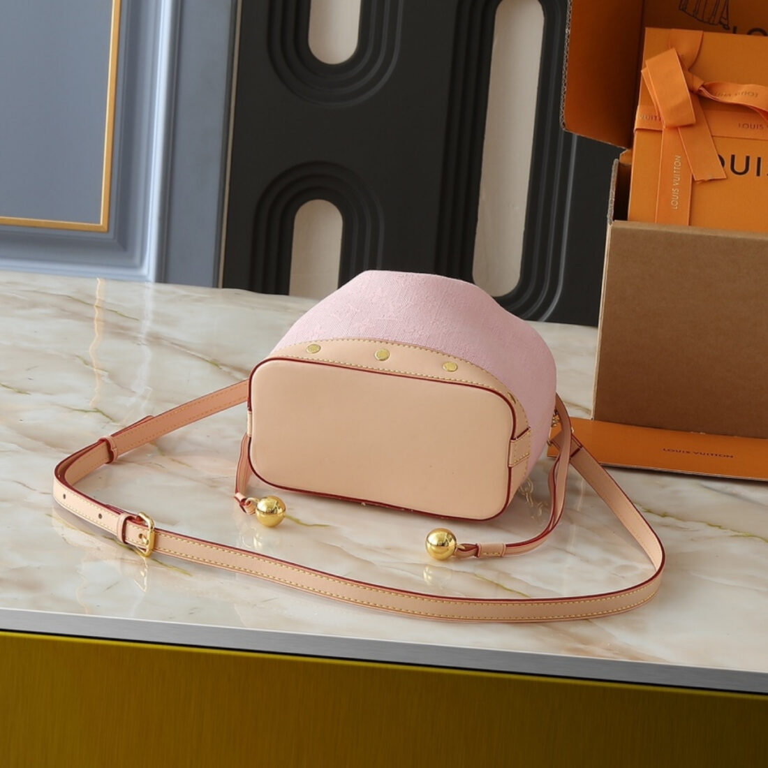 Louis Vuitton Nano Noé Bag Denim Pink 16Cm - Image 5