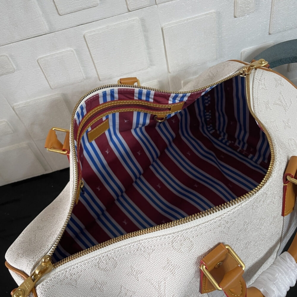 Super Vip 1:1 – Louis Vuitton Keepall Bandoulière 45 Off White 45Cm M14838 - Image 9