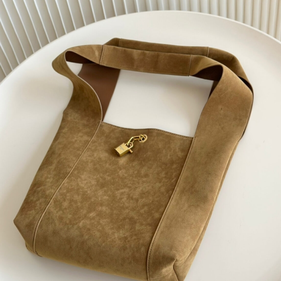 Saint Laurent Tanger In Suede Biscuit Brown 28Cm 773686AAC2F9851 - Image 3