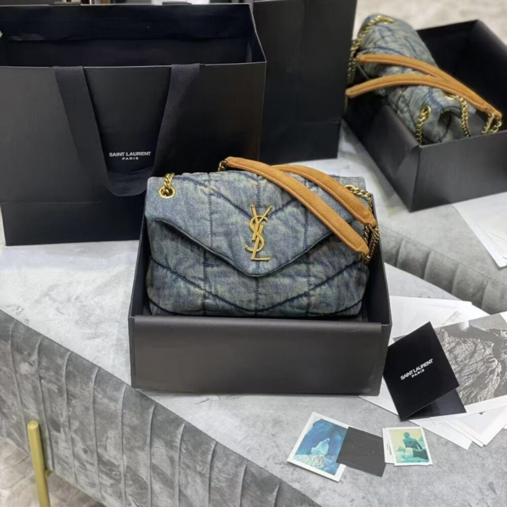 Super Vip 1:1 – Saint Laurent Puffer Toy In Denim 30Cm 7593372PT674575 - Image 3
