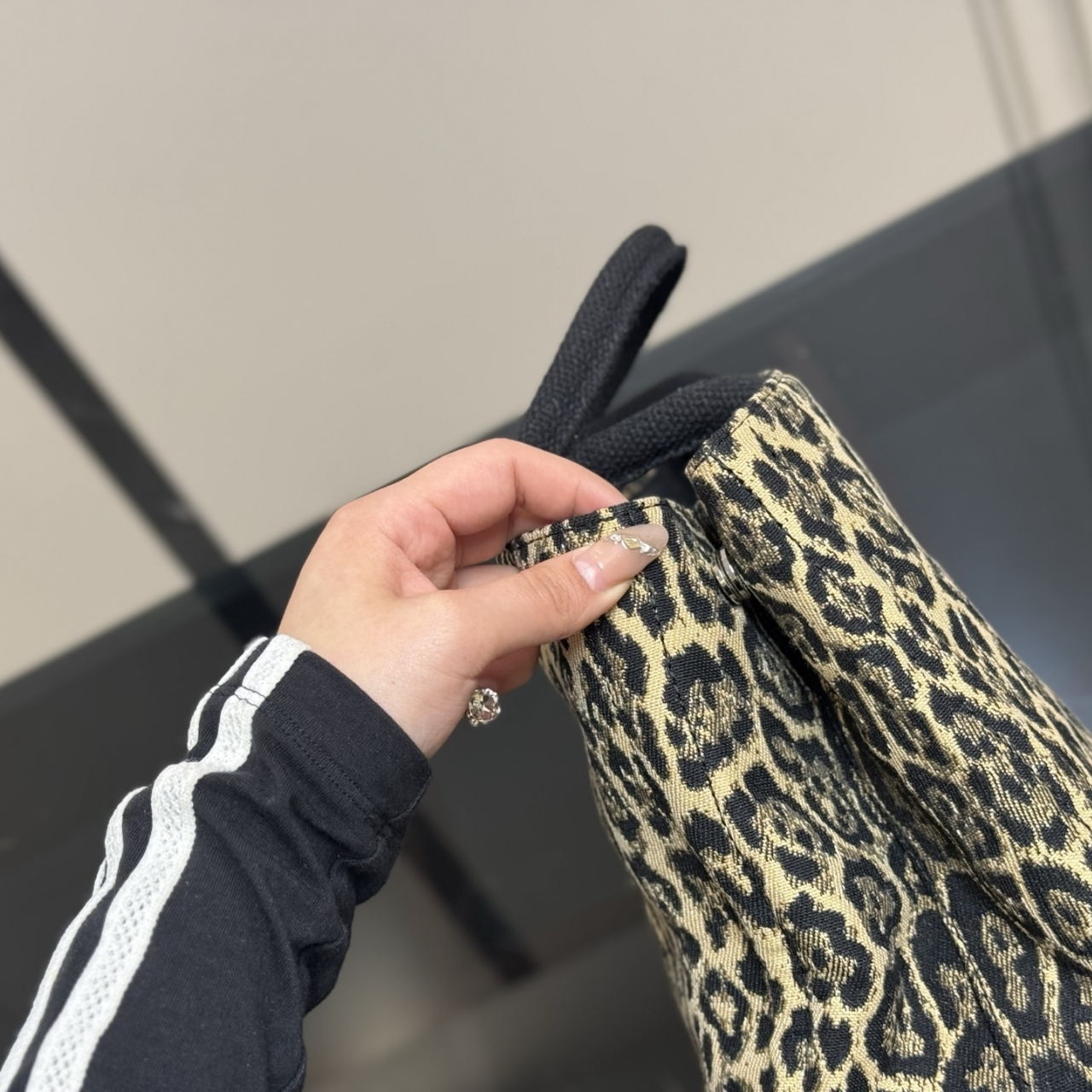 Prada Leopard Print Canapa Canvas Brown 30Cm - Image 4