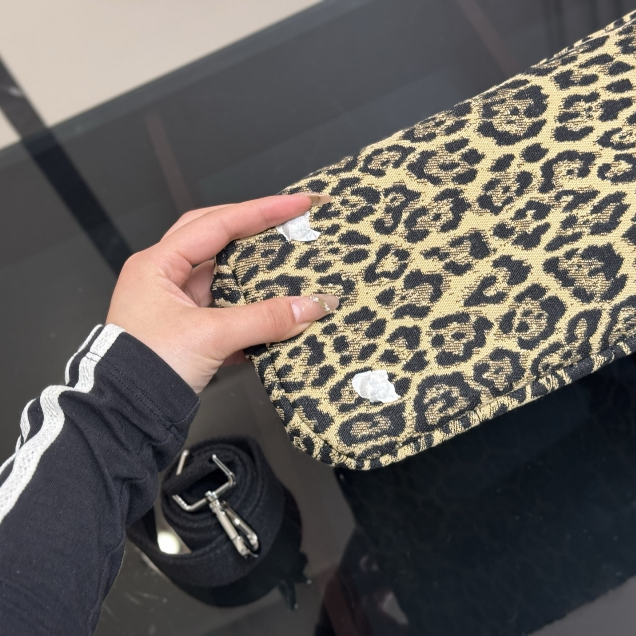 Prada Leopard Print Canapa Canvas Brown 30Cm - Image 5