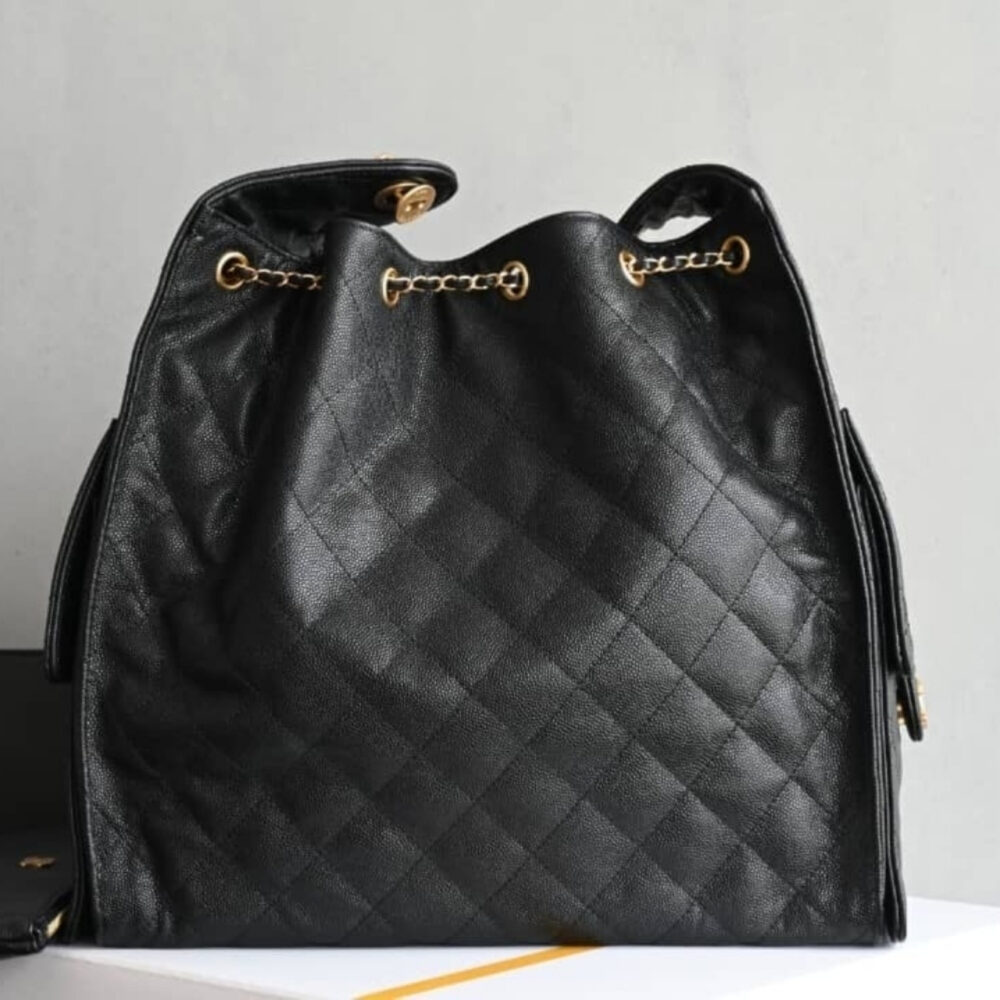 Super Vip 1:1 – Chanel 25 Medium Handbag Gold Tone Metal Black 37Cm AS5311 B20304 94305 - Image 3