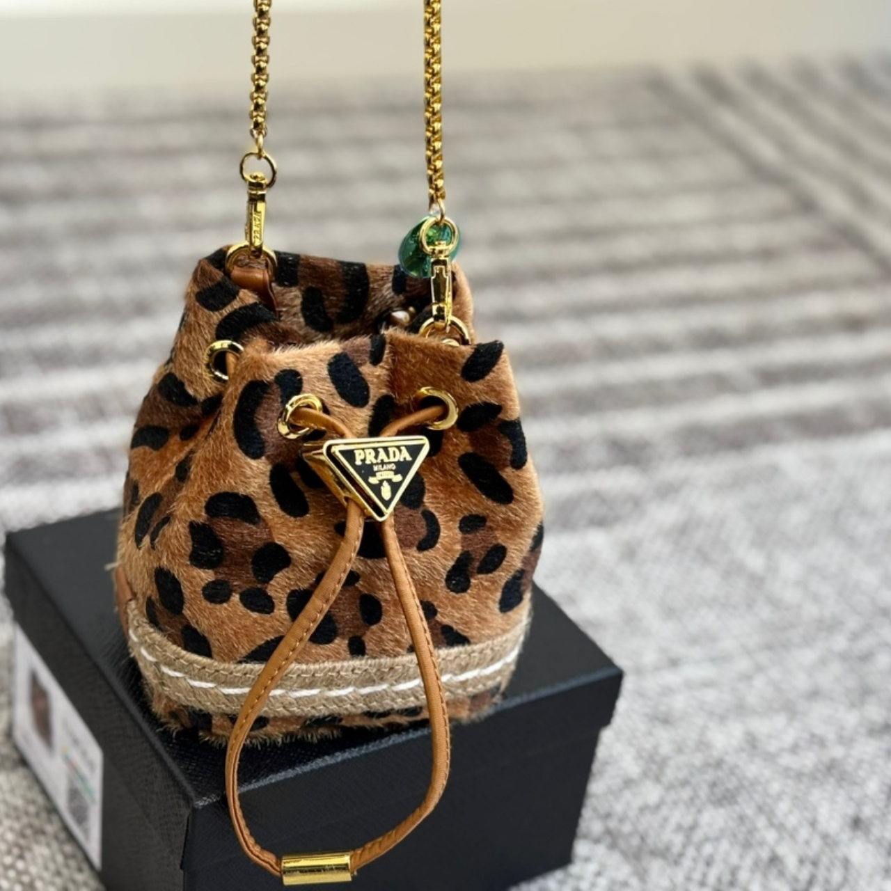 Prada Leopard Print Mini Pouch 15Cm - Image 2