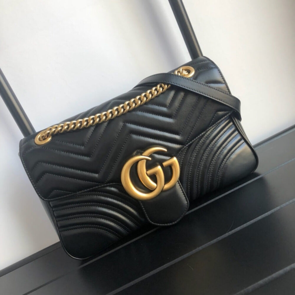 Gucci GG Marmont Matelassé Medium Bag Black 26Cm 443496 DTDIT 1000 - Image 2