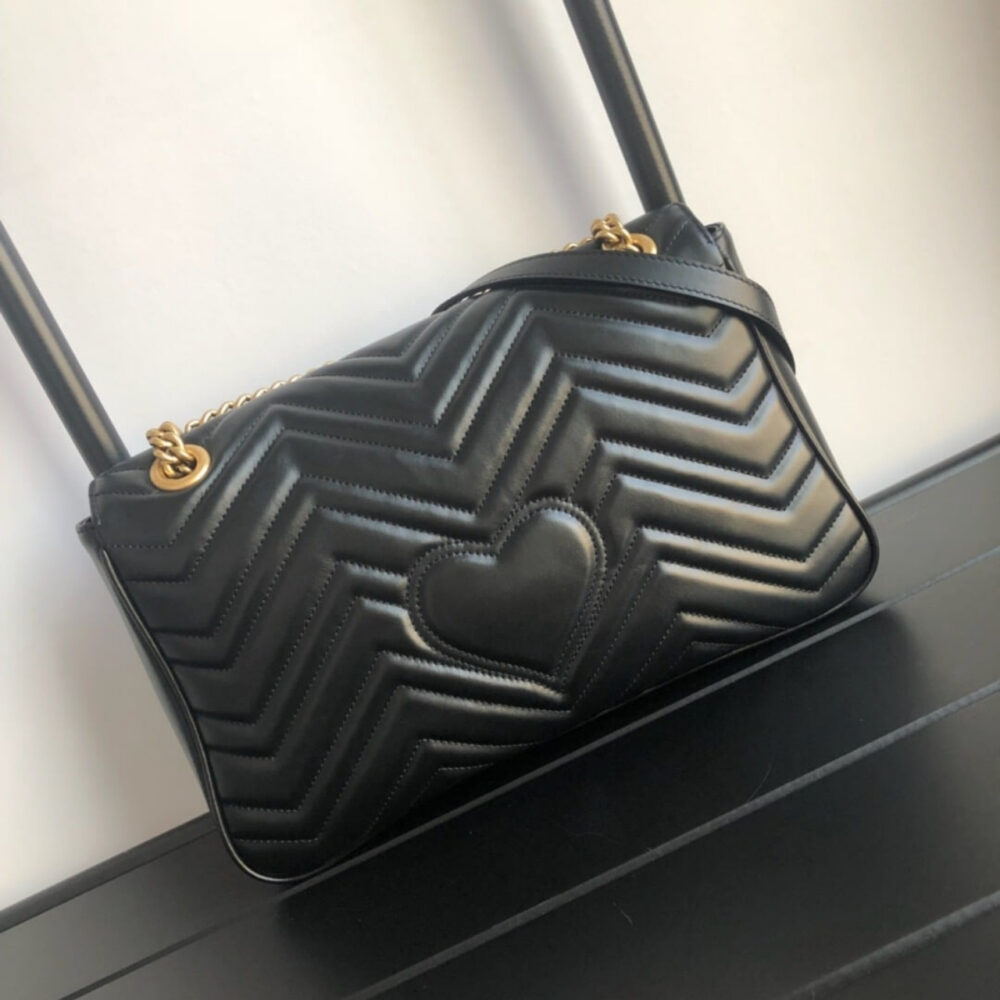 Gucci GG Marmont Matelassé Medium Bag Black 26Cm 443496 DTDIT 1000 - Image 3