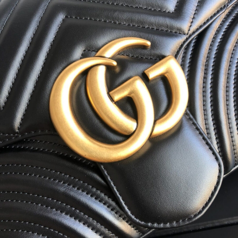 Gucci GG Marmont Matelassé Medium Bag Black 26Cm 443496 DTDIT 1000 - Image 5