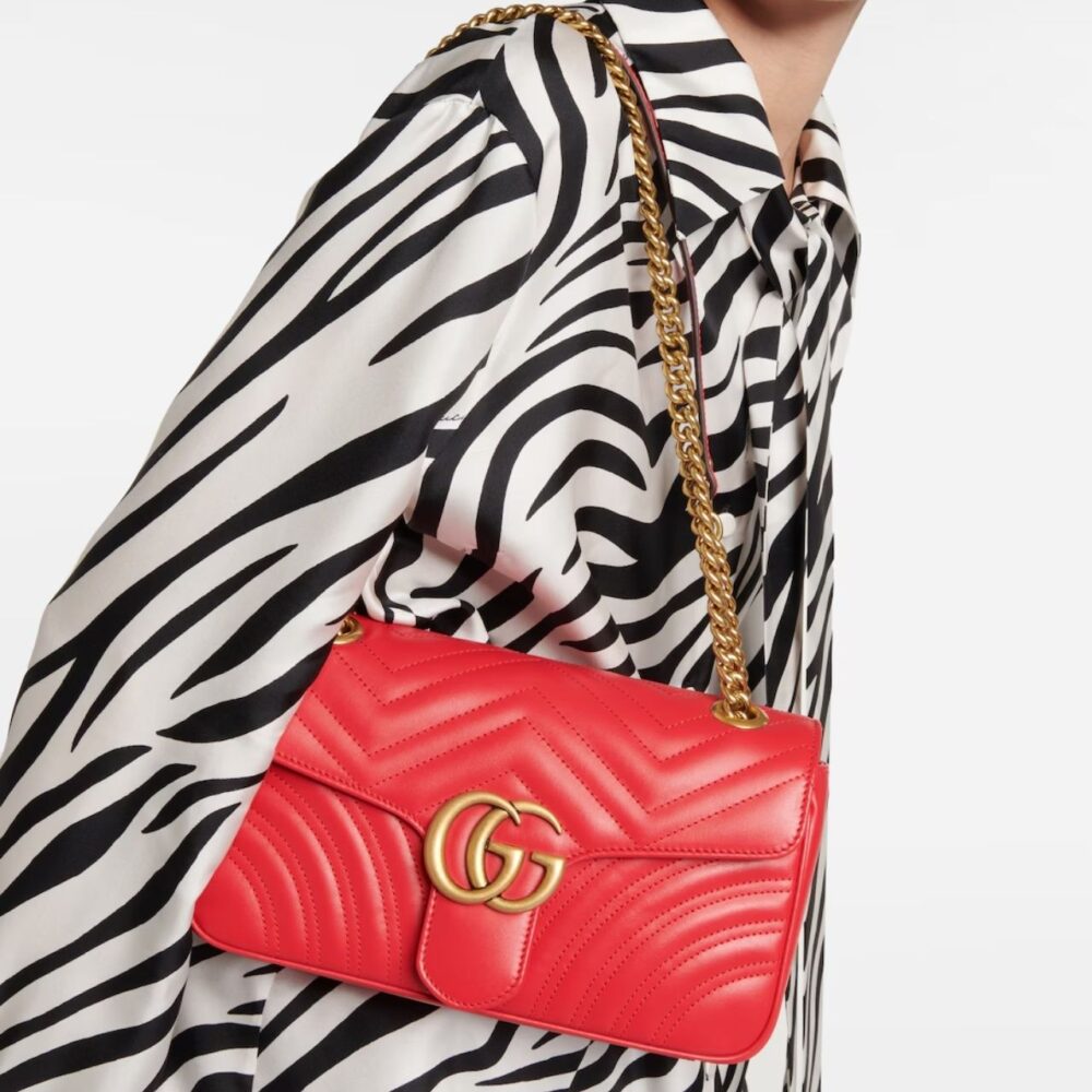 Gucci GG Marmont Matelassé Medium Bag Red 26Cm 443496 AABZC 6832 - Image 10