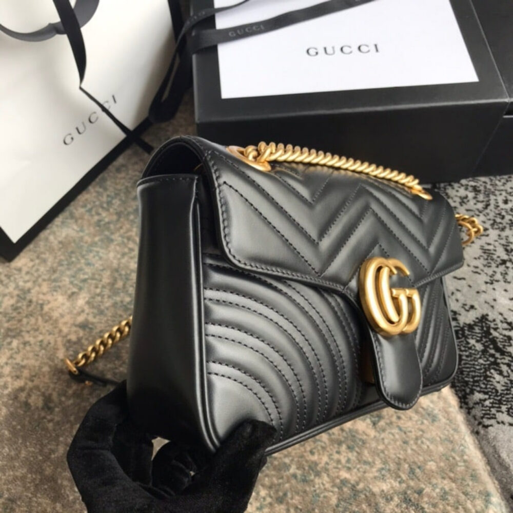 Gucci GG Marmont Matelassé Mini Bag Black 22Cm 446744 DTDIT 1000 - Image 6