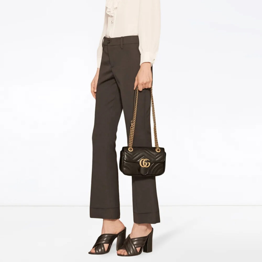 Gucci GG Marmont Matelassé Mini Bag Black 22Cm 446744 DTDIT 1000 - Image 9