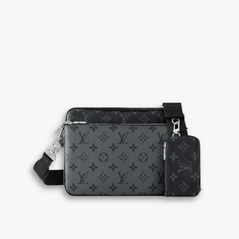 Louis Vuitton Trio Messenger Monogram Eclipse Black And Grey 25Cm M69443