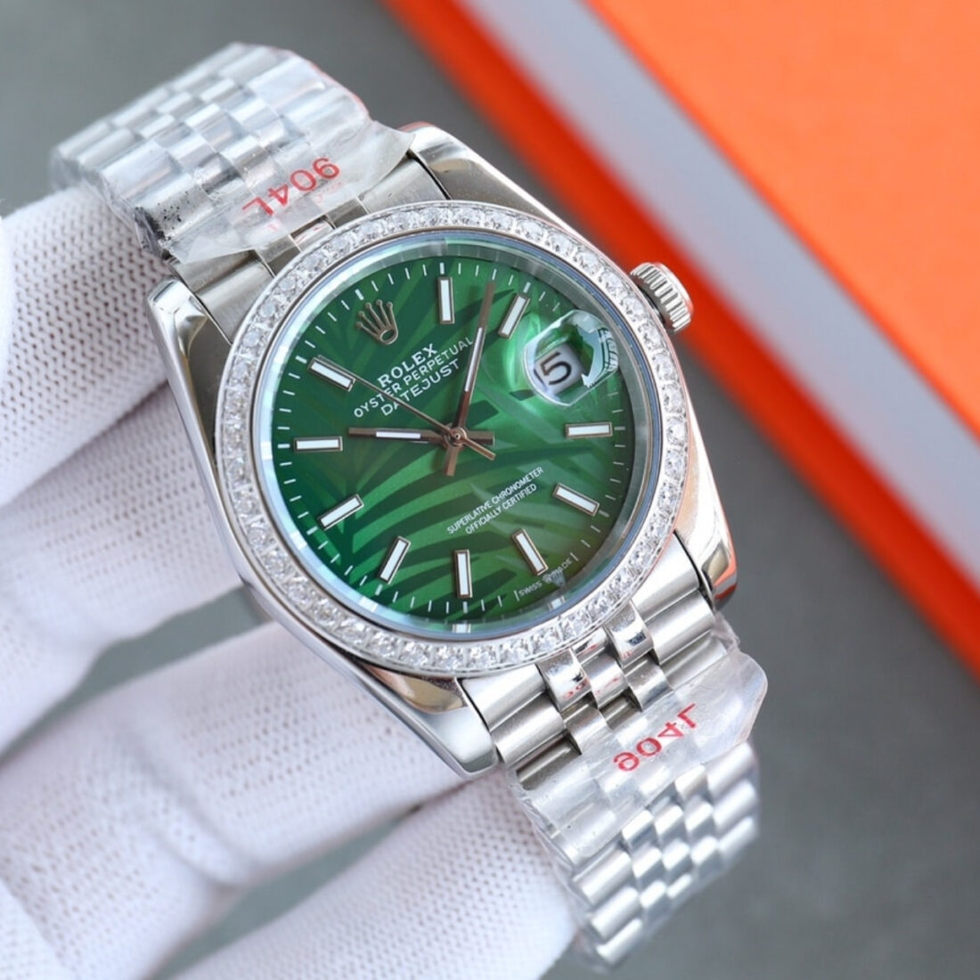 Rolex Datejust Green Dial Palm Leaf Pattern 36mm 126284RBR - Image 2