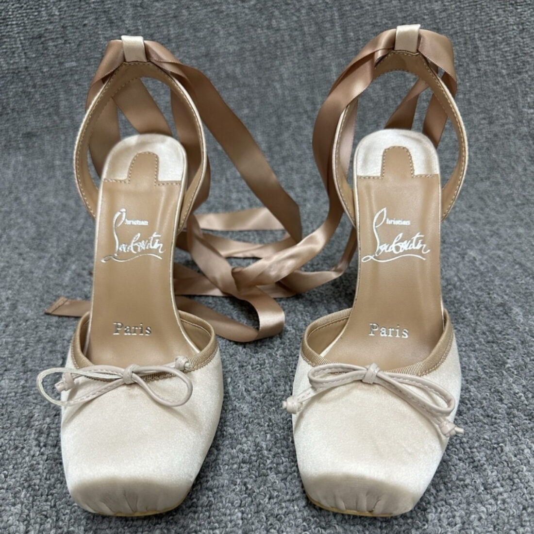Christian Louboutin Cassia Lace Up Nude 1250498N247 - Image 4